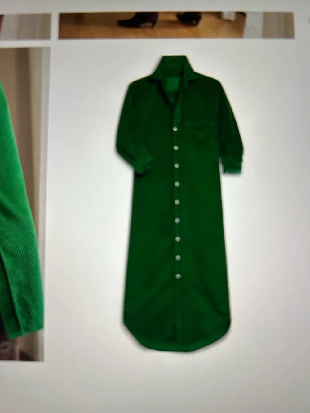 Frank & Eileen Emerald Green Button-Front Midi Shirt Dress - Picture 3 of 6